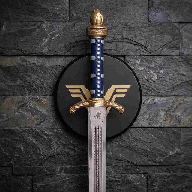 Amazonian Princess Sword with Winged Logo Display Plaque