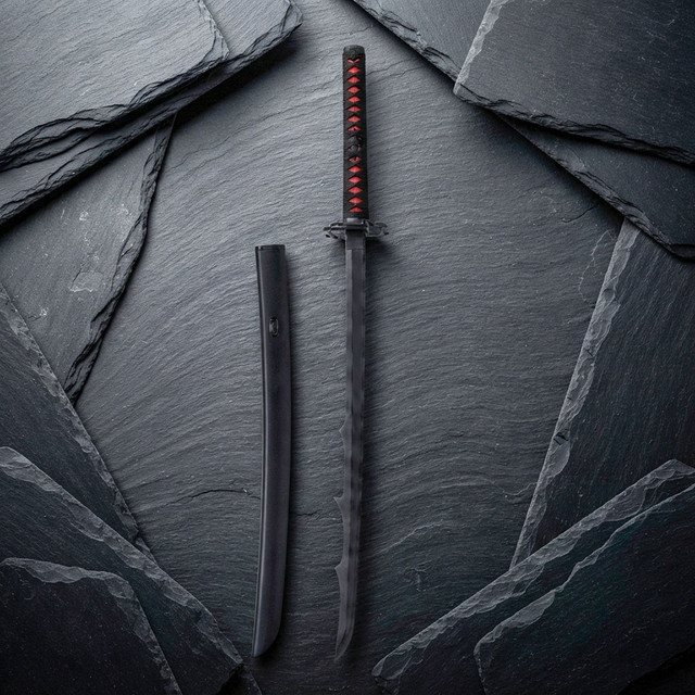 Ichigo Tensa Zangetsu Katana Replica Black Anime Sword