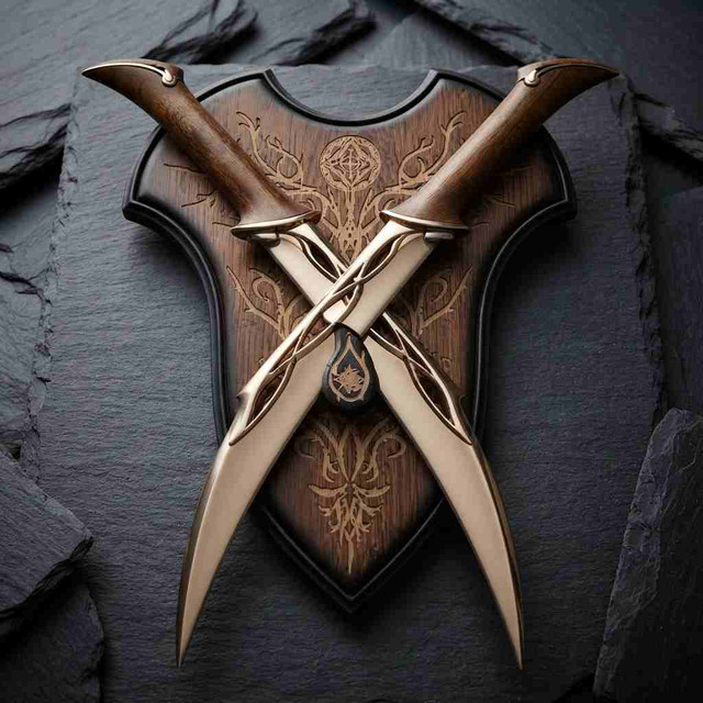 Tauriel Twin Fighting Knives Replica Fantasy Elf Daggers