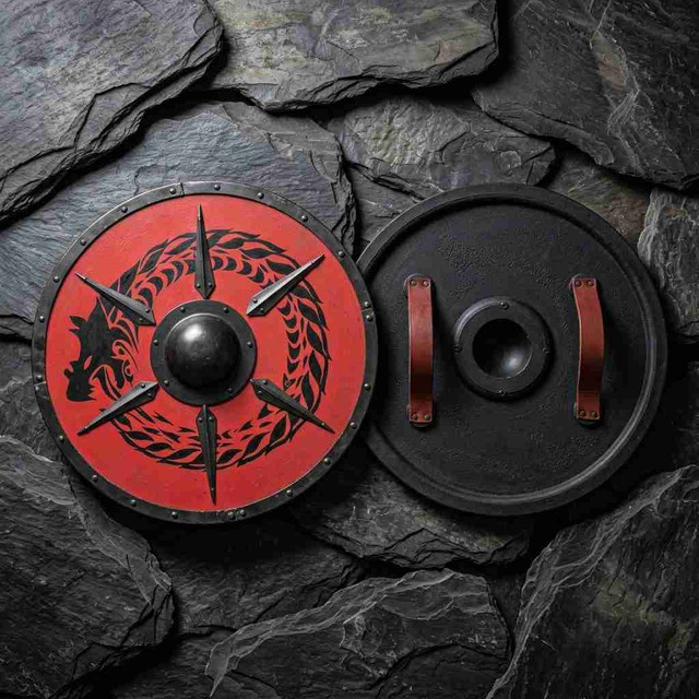 Round Ouroboros Viking shield