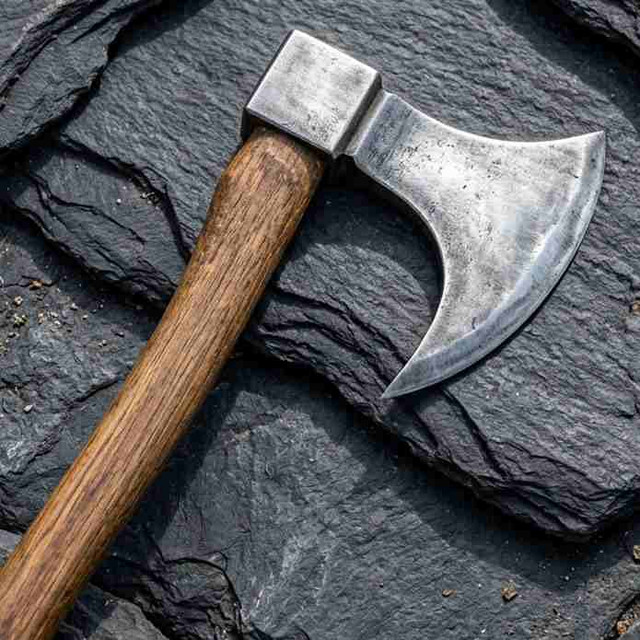 Hand-Forged Viking Bearded Camp Axe