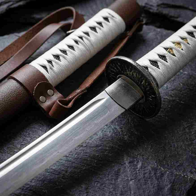 White Tsukaito Japanese Katana Sword