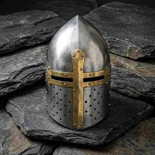 Medieval Steel Crusader Sugar Loaf Helmet Replica