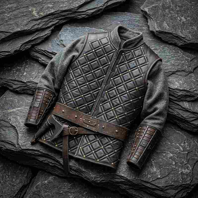 Viking-Theme Quilted Leather LARP Brigandine