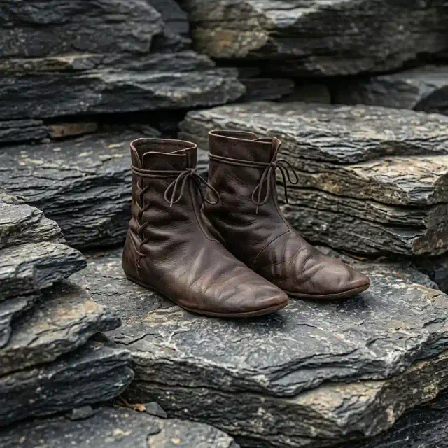 Medieval Leather Lace-Up Boots