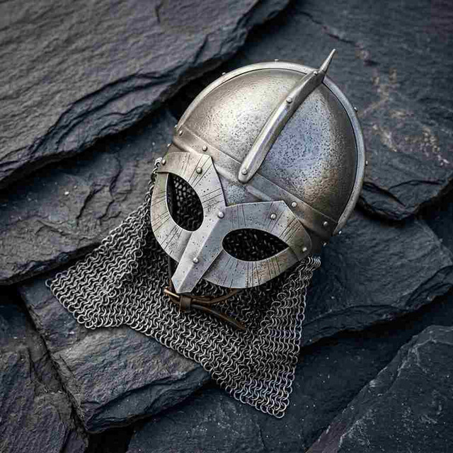 10th Century Gjermundbu-Style Steel Viking Spectacle Helmet